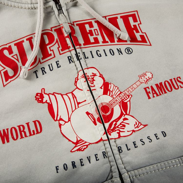 Supreme x True Religion Zip Up Hooded Sweatshirt Light Grey