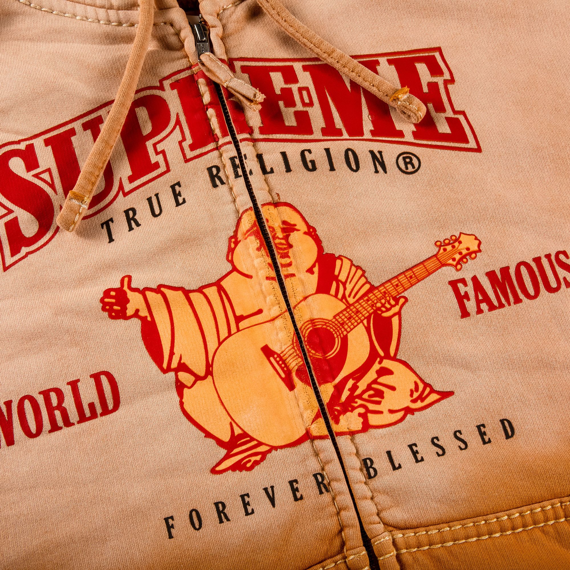 Size m Supreme x True Religion Zip Up Hooded Sweatshirt Dusty Orange
