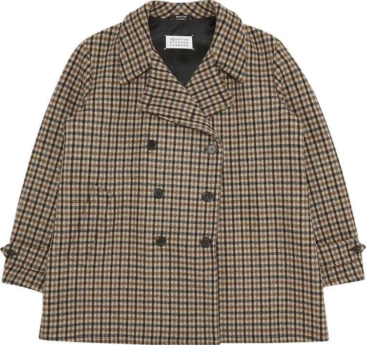 Maison Margiela Double Breasted Coat 'Brown Check'