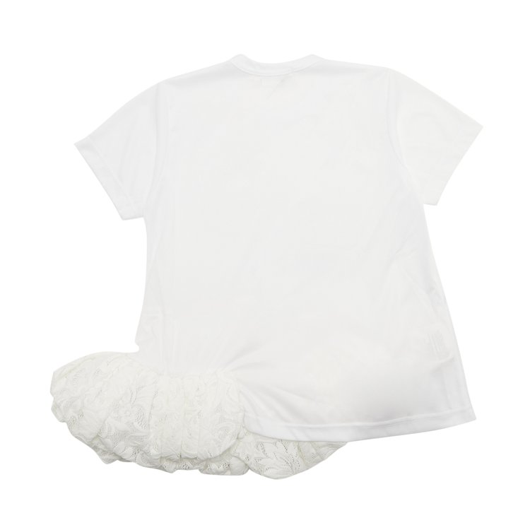 Comme des Garcons Ruffle Bottom T Shirt White