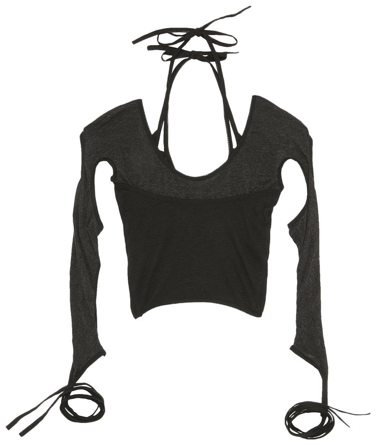 Hyein Seo Halter Top With Sleeve Black