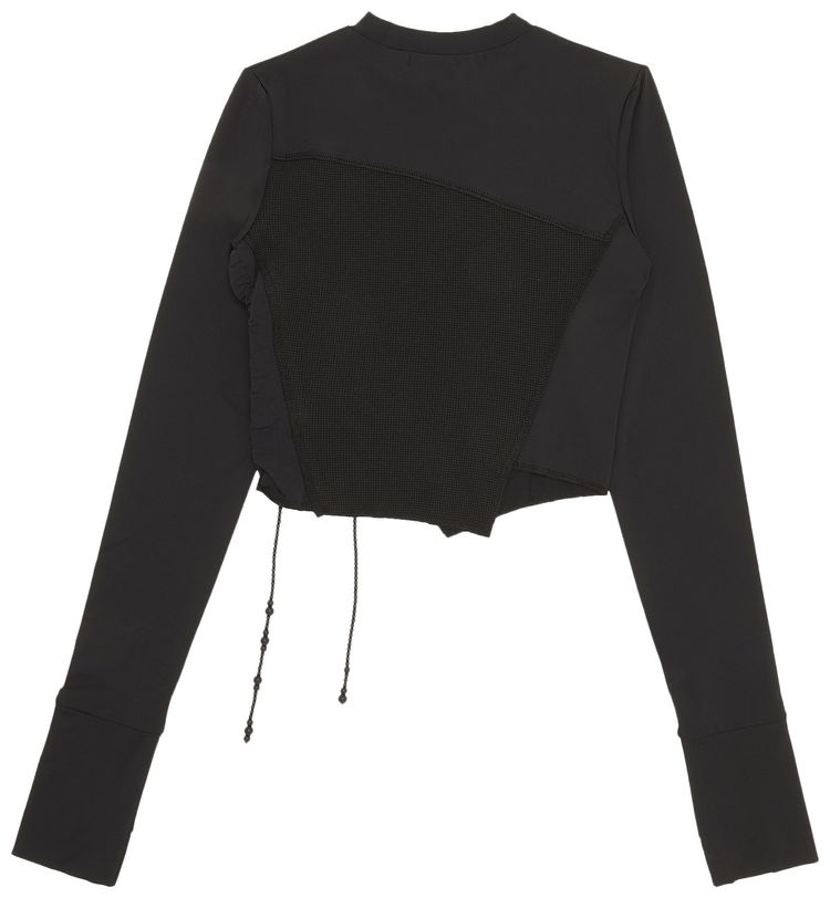 Hyein Seo Twisted Long Sleeve Top Black