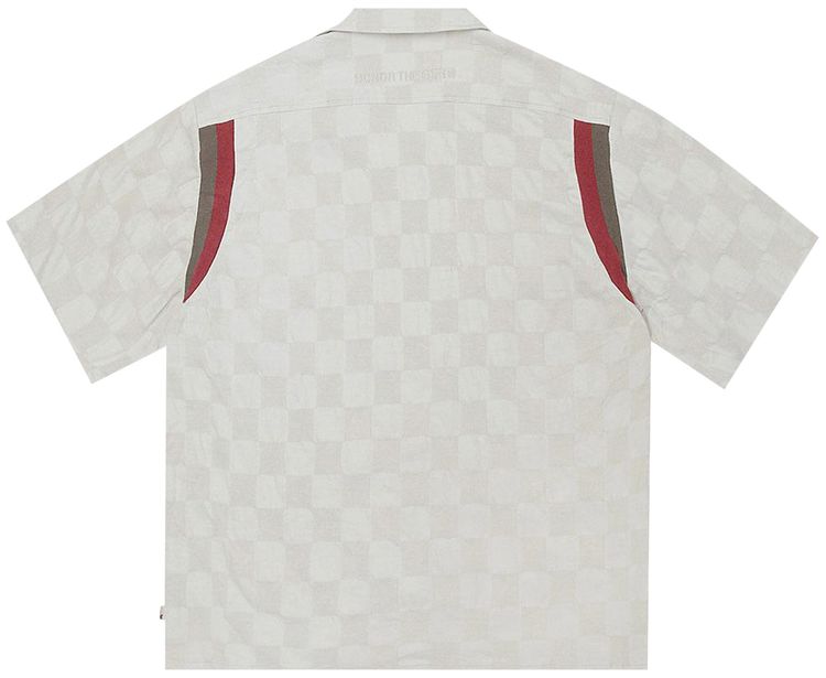 Honor The Gift Check Bowling Short Sleeve Button Up Grey