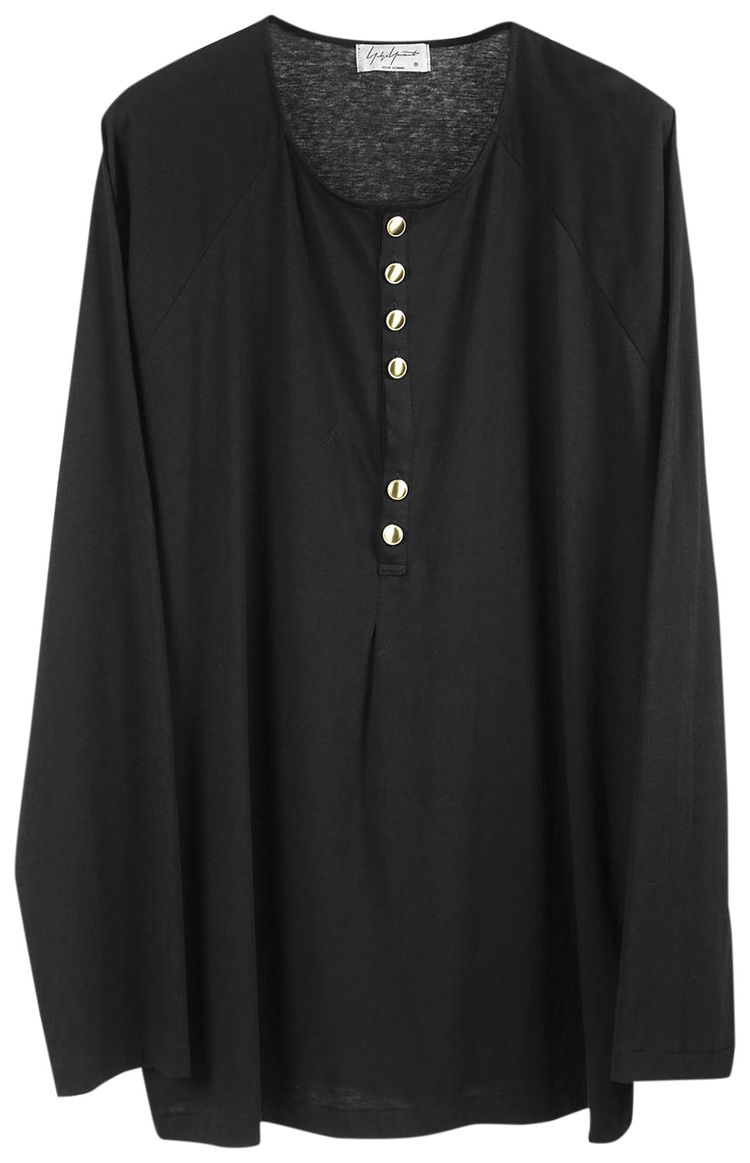 Yohji Yamamoto Button Henley Black