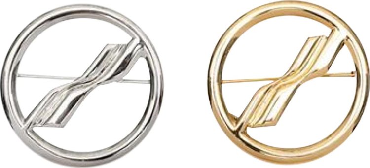 We11done Circle Logo Brooch Set 'Gold/Silver'