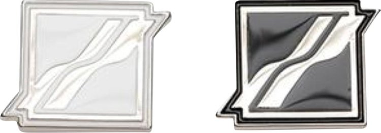 We11done Square Logo Brooch Set 'Silver'