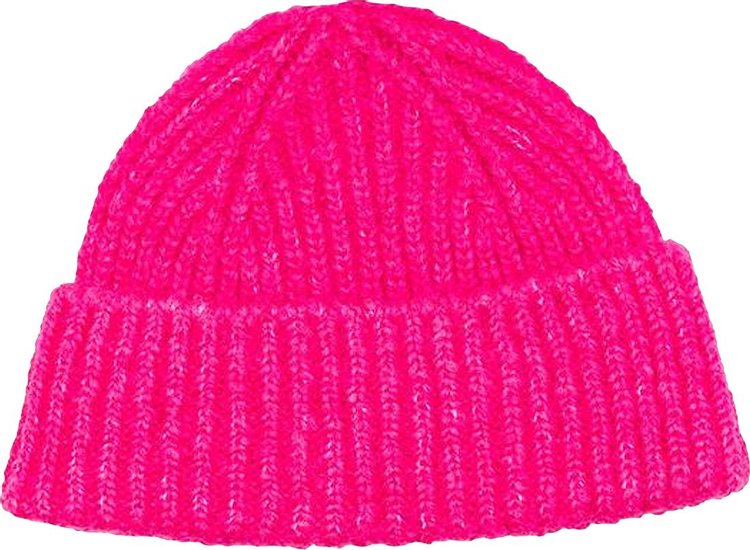 We11done Metal Logo Short Beanie Pink