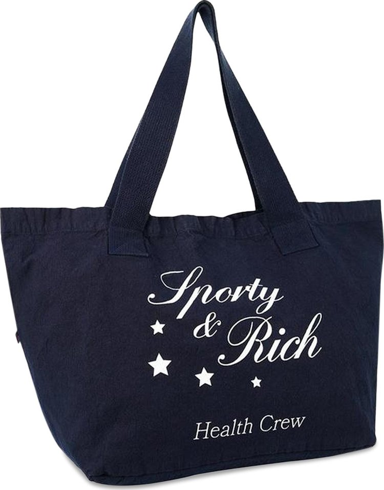 Sporty  Rich Stars Health Crew Tote NavyWhite