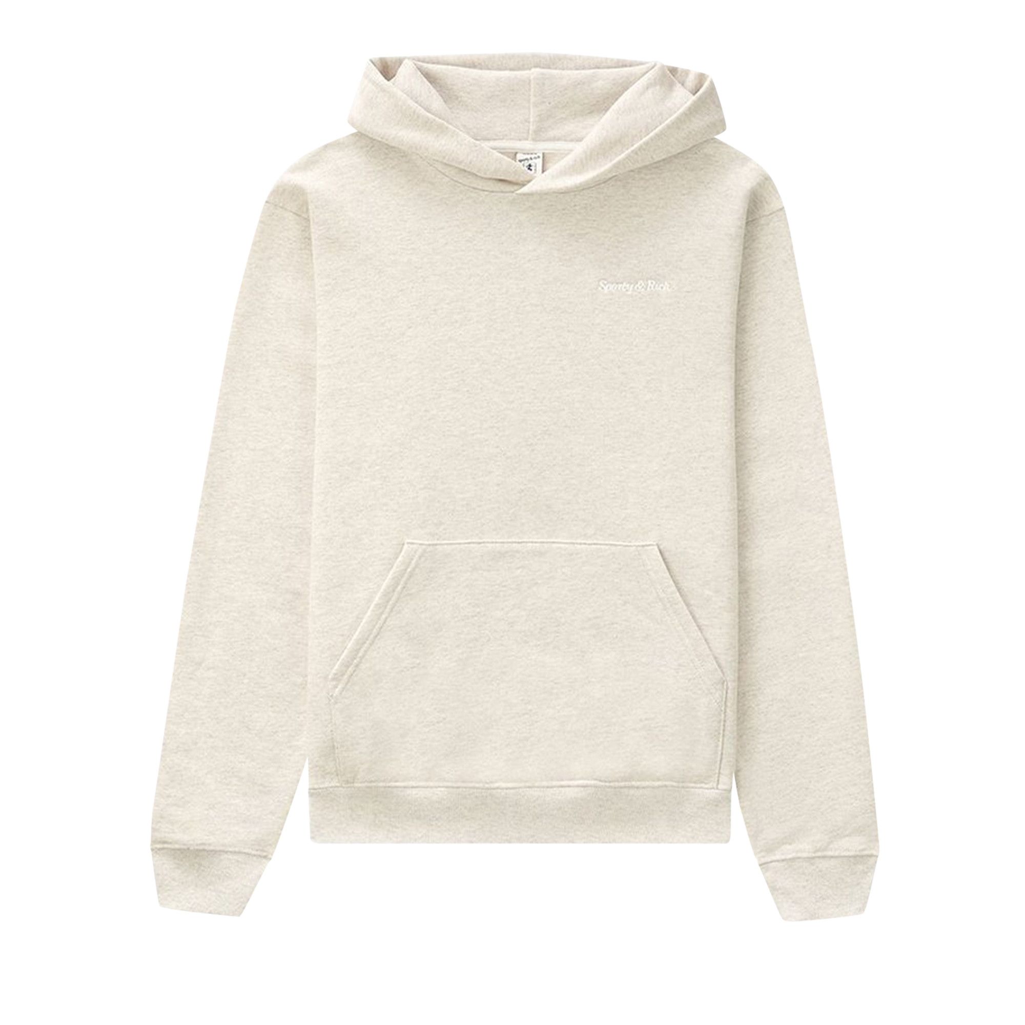 Buy Sporty & Rich Classic Logo Hoodie 'Heather Oatmeal/White