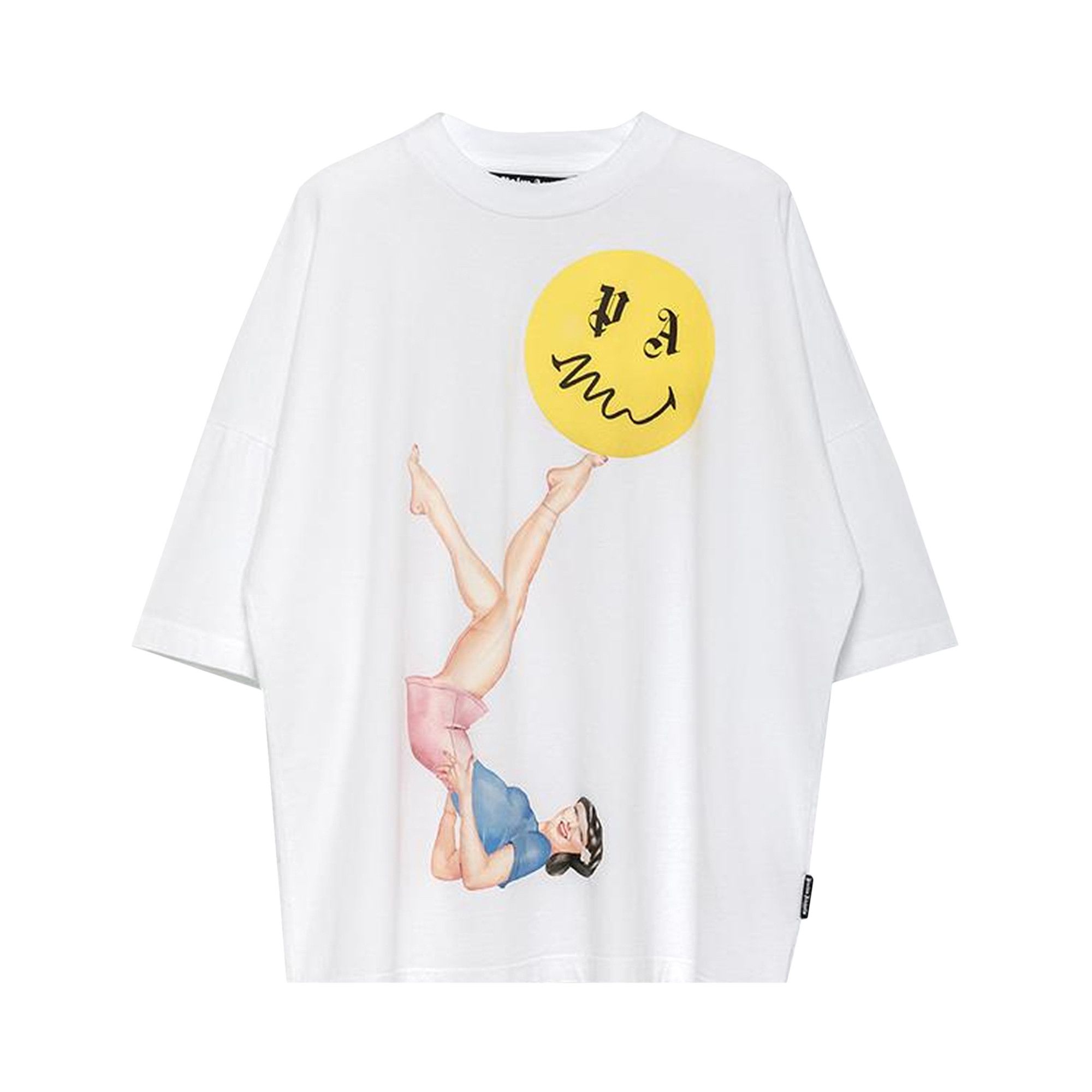 Buy Palm Angels Juggler Pin Up Logo T-Shirt 'White