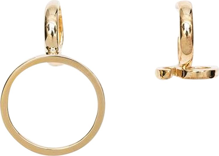 MM6 Maison Margiela Asymmetric Logo Ear Cuffs 'Yellow Polished Gold'