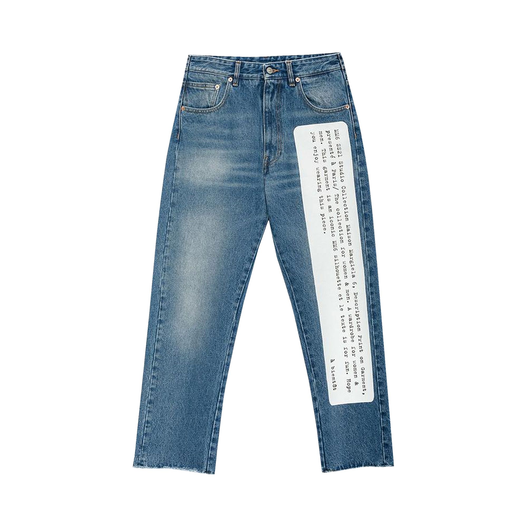 Buy MM6 Maison Margiela Washed Text Print Jeans 'Stone Wash