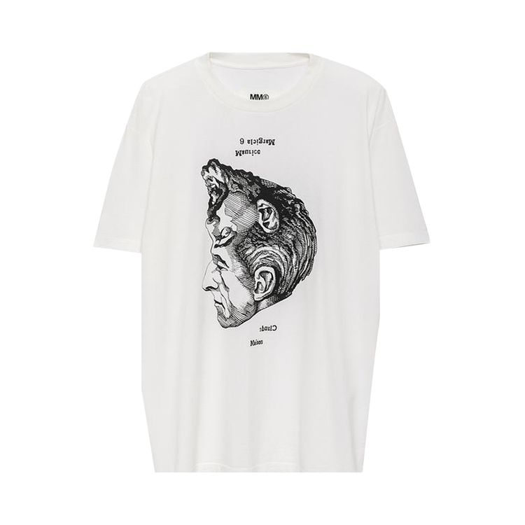 MM6 Maison Margiela Face Print Cotton T Shirt White