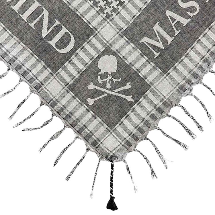Mastermind World Check Fringe Stole WhiteBlack