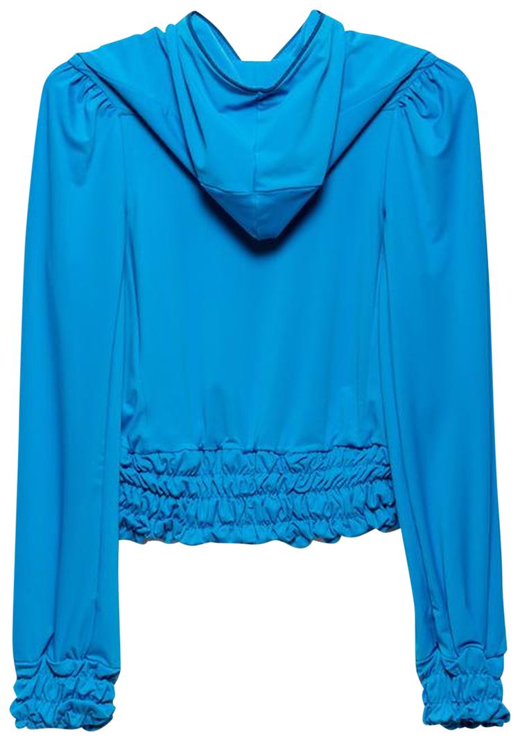 Marine Serre Stretch Zipped Hoodie Cobalt