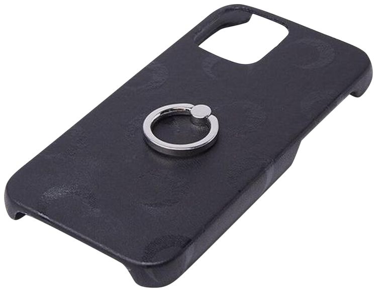 Marine Serre Moon Leather iPhone 12 Case Black