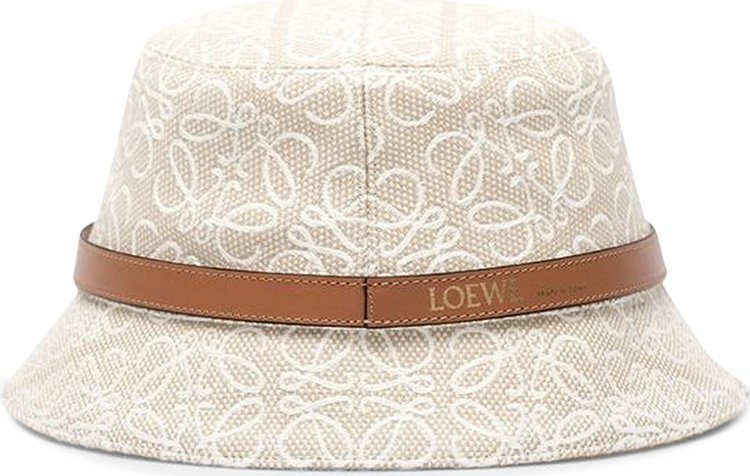 Loewe Anagram Jacquard Bucket Hat EcruSoft White