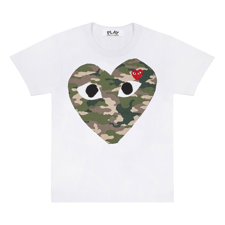 Comme des Garçons PLAY Camouflage Heart T-Shirt 'White'