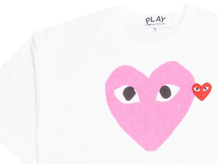 Comme des Garcons PLAY Hearts T Shirt Pink