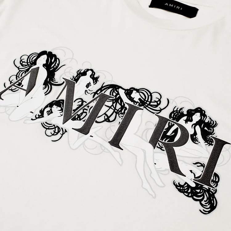 Amiri Logo Print T Shirt Beige