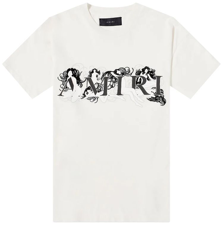 Amiri Logo Print T Shirt Beige