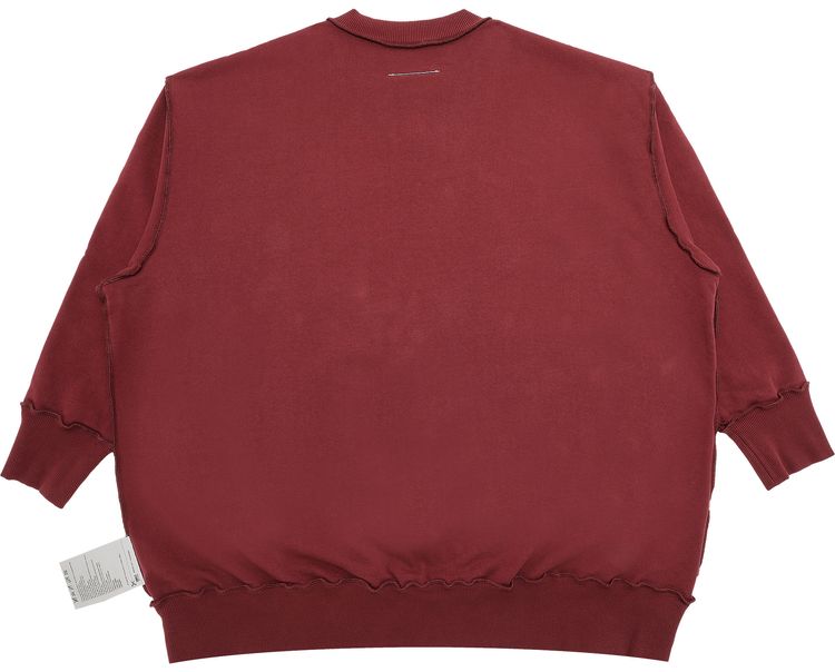 MM6 Maison Margiela Reversed Oversized Sweatshirt Burgundy