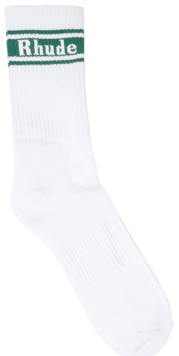 Rhude Stripe Logo Sock WhiteForest