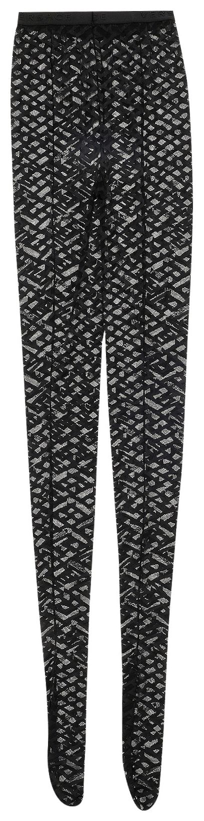 Versace Monogram Tulle Tights Black