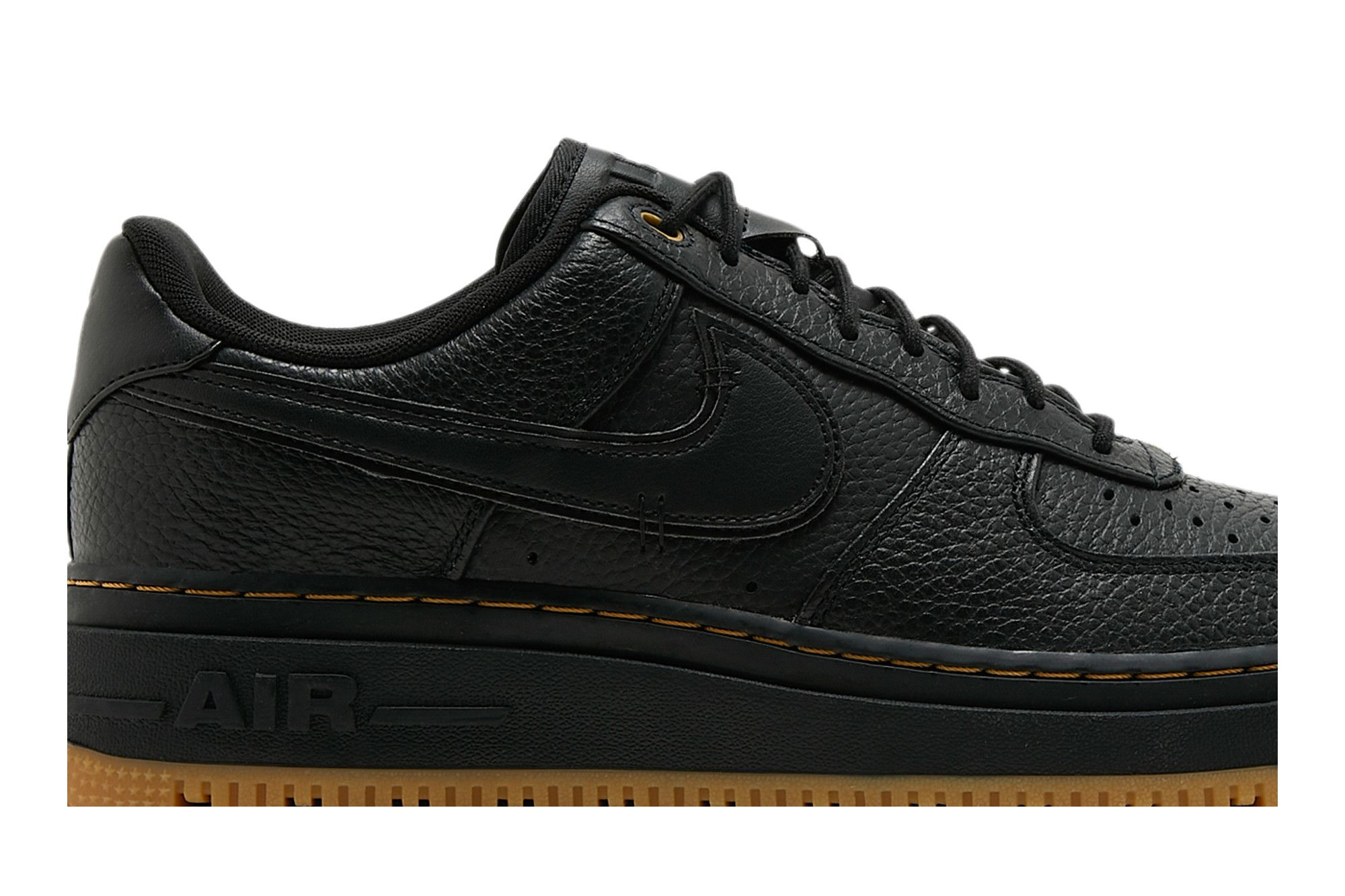 Black nike air force 1 gum sole on sale