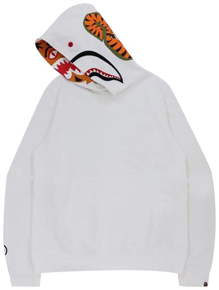 BAPE Shark x Tiger Pullover Hoodie White