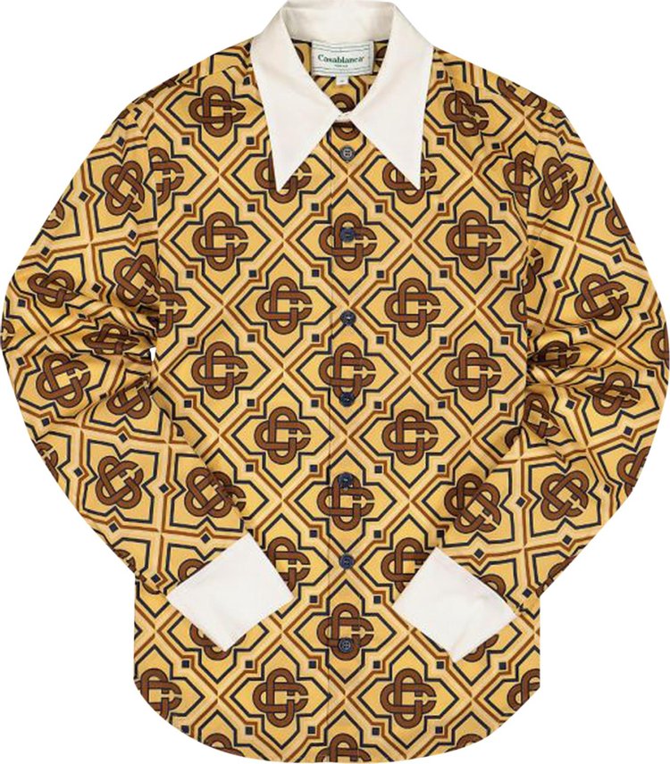 Casablanca Diamond Monogram Shirt 'Gold'
