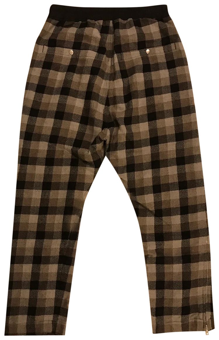 Rick Owens Larry Plaid Astaire Drop Crotch Pant Black Plaid