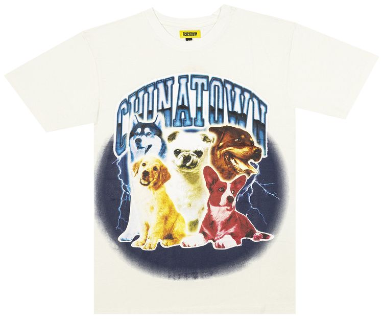Chinatown Market Dawg Lightning Arc T Shirt Cream