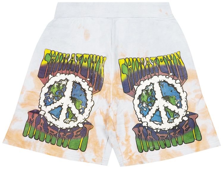 Chinatown Market Peace On Earth Clouds Tie Dye Sweatshorts Multi Color
