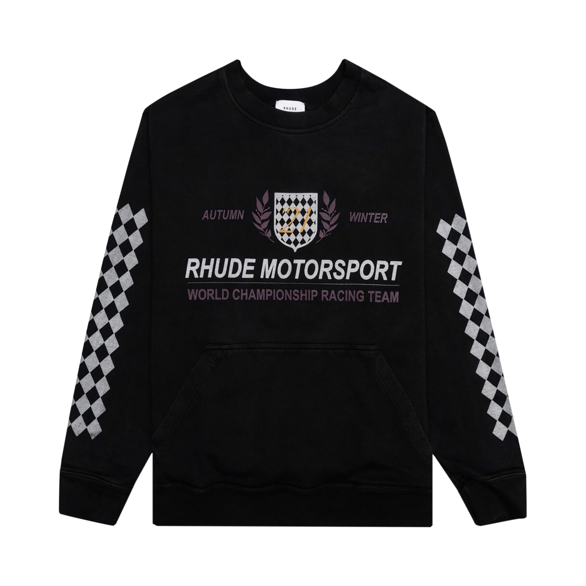Buy Rhude Motor Crest Crew 'Black' - FW21TT120123720372 | GOAT