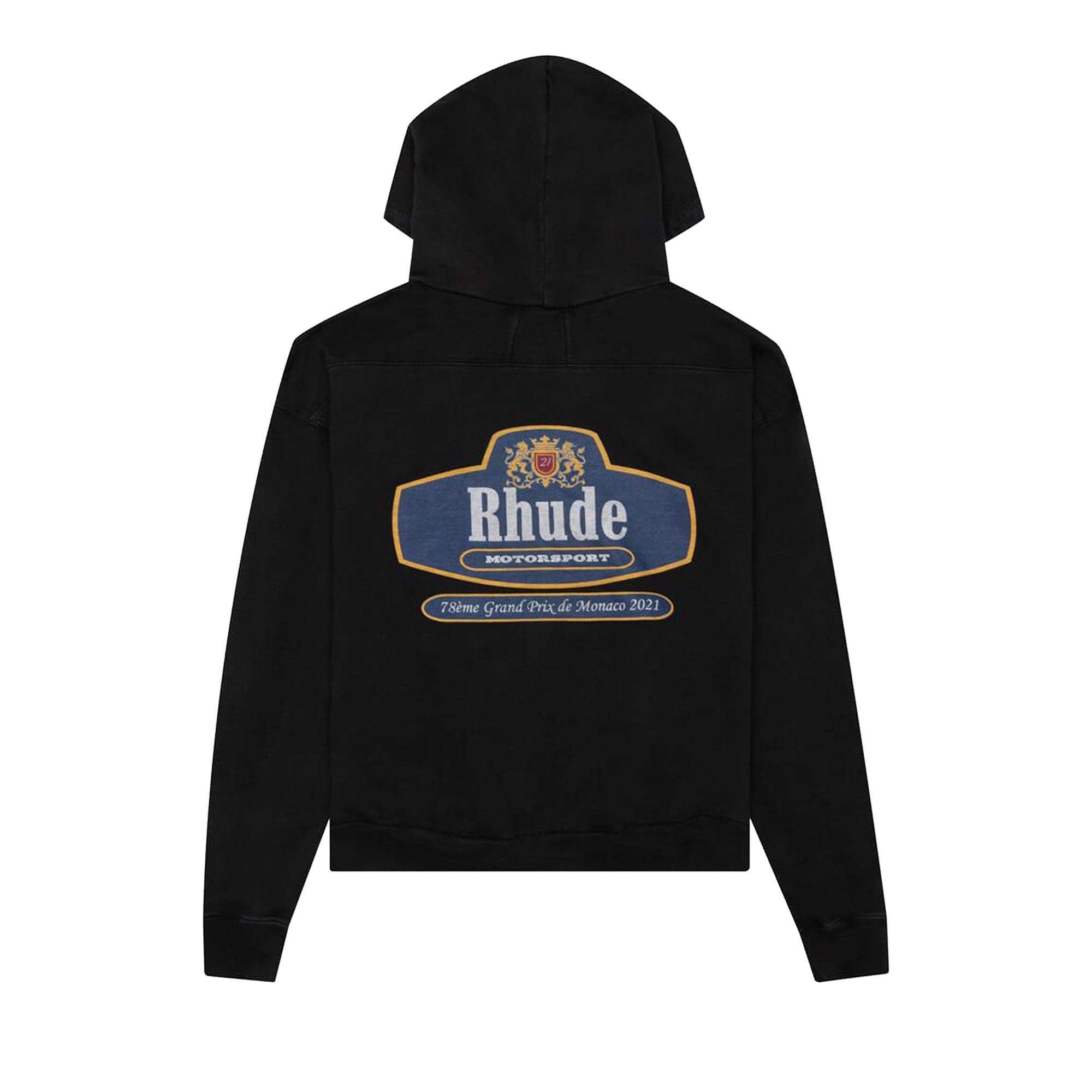 Buy Rhude Racing Crest Hoodie 'Black' - FW21HO060123720372