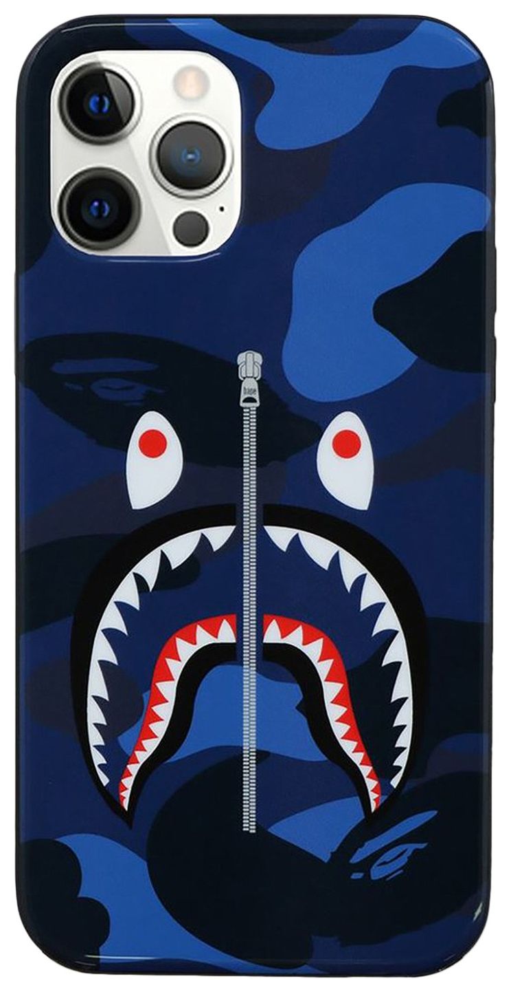 BAPE Color Camo Shark iPhone 1212 Pro Case Navy