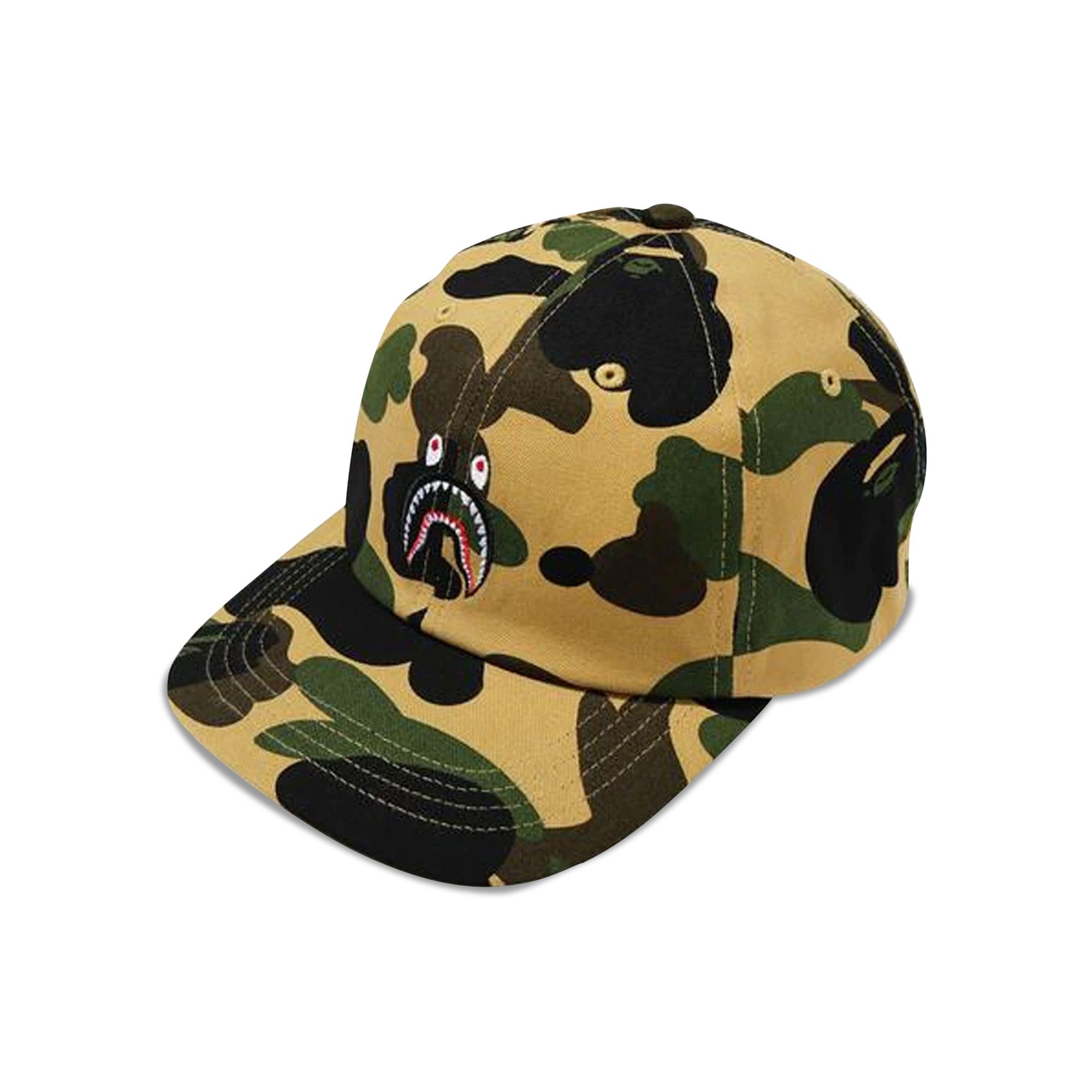 BAPE 1st Camo Shark メッシュ キャップ Yellow & Beige 1st Camo Shark Mesh Cap by BAPE on Sale