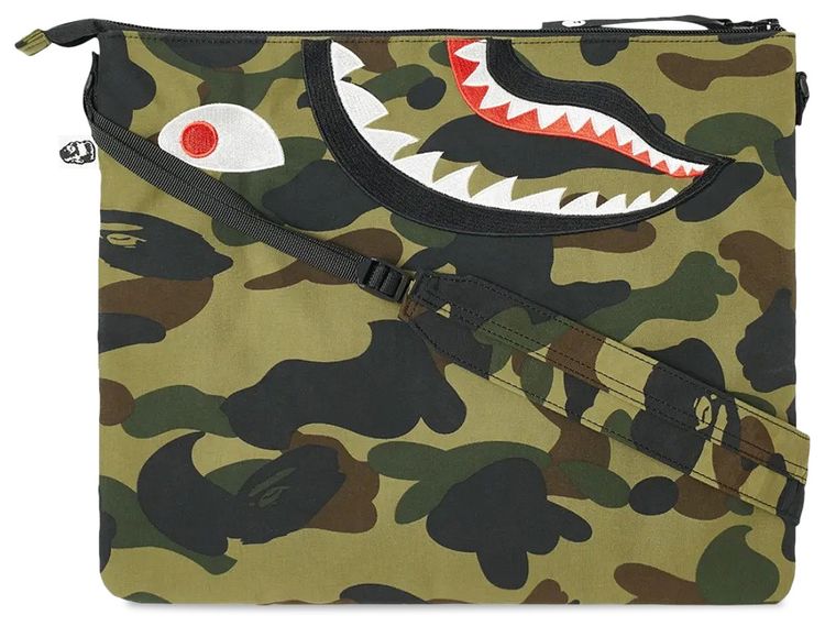BAPE 1st Camo Shark Crossbody Bag Green