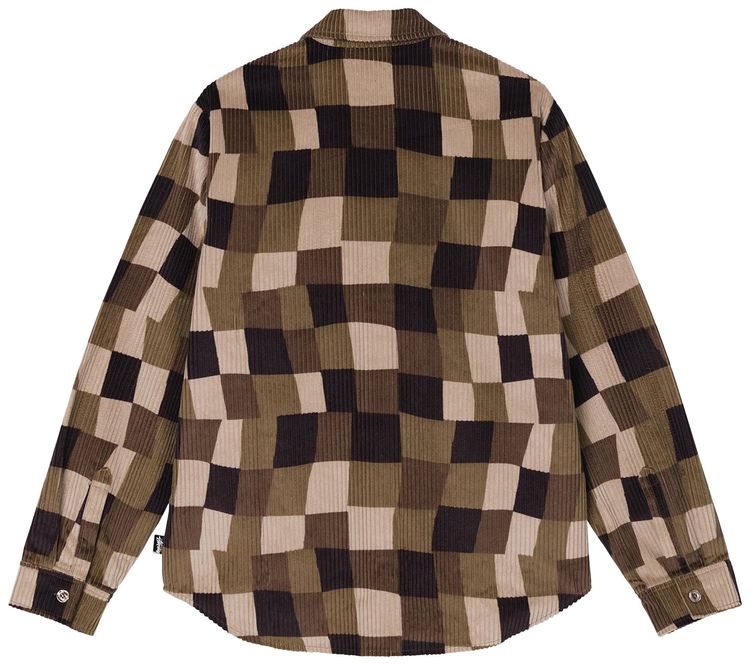 Stussy Wobbly Check Long Sleeve Shirt Brown