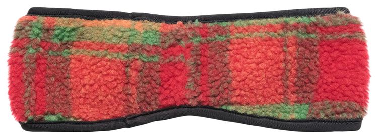 Stussy Plaid Polar Flecce Headband Orange