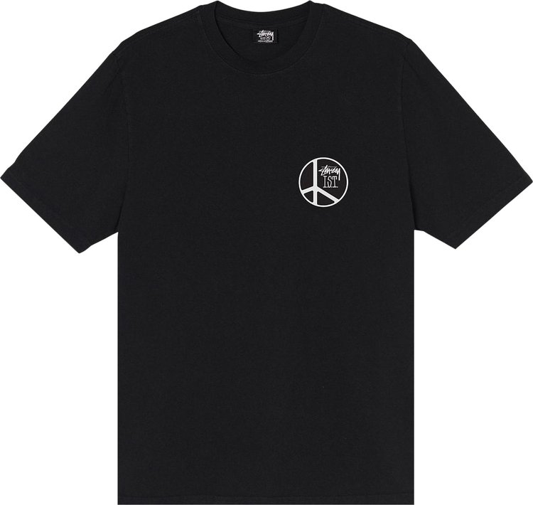 Buy Stussy Peace Dot Pigment Dyed Tee 'Black' - 1904723 BLAC | GOAT