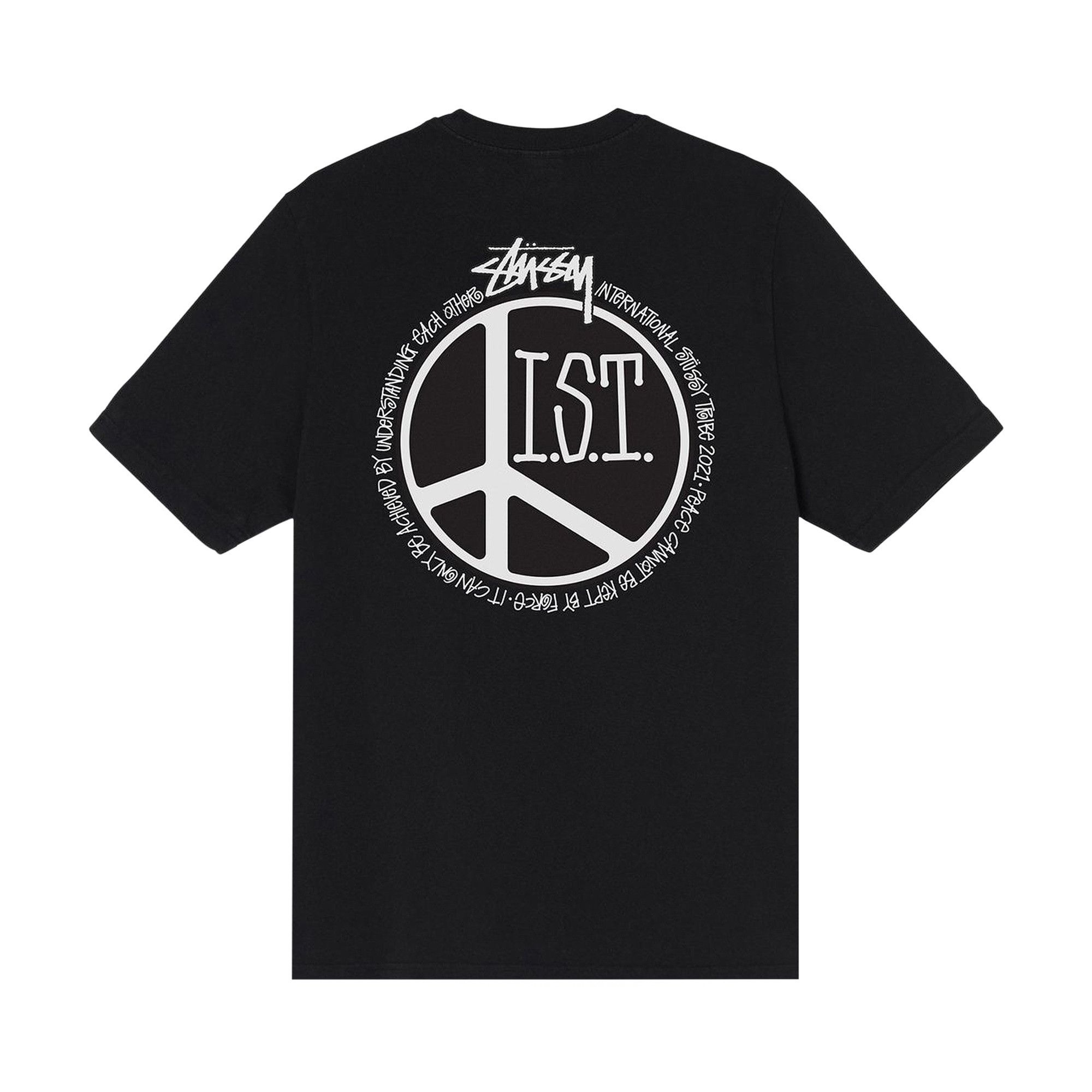 Buy Stussy Peace Dot Pigment Dyed Tee 'Black' - 1904723 BLAC