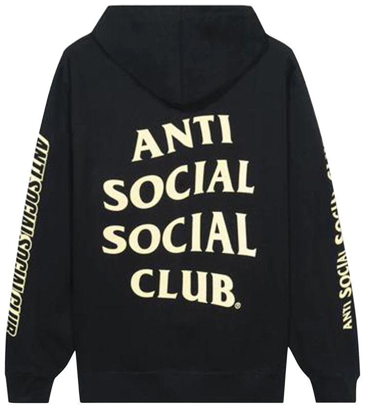 Anti Social Social Club Split Zip Hoodie Black