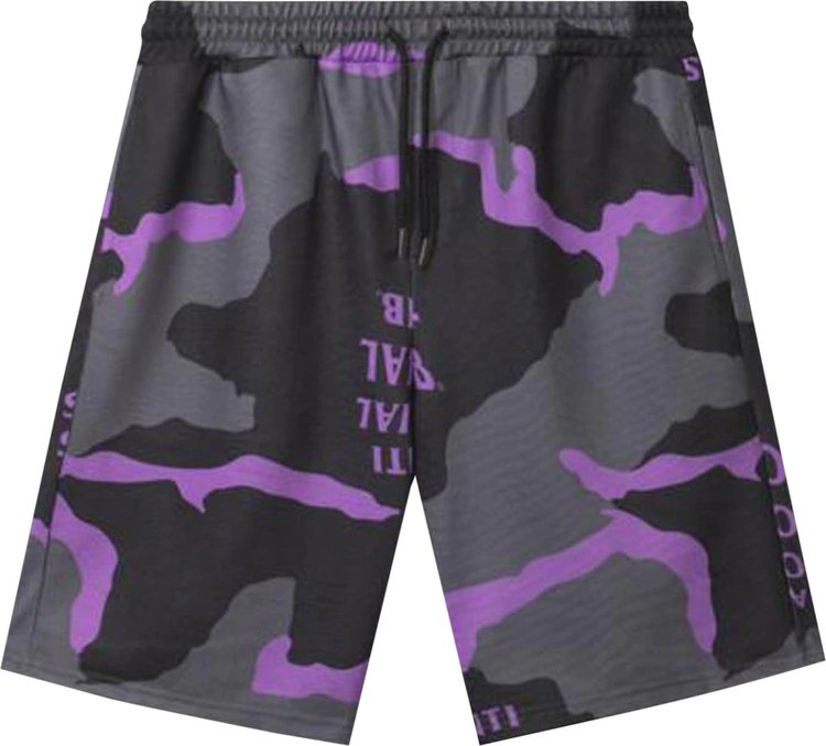 Anti Social Social Club Cotton Candy Shorts Black Camo