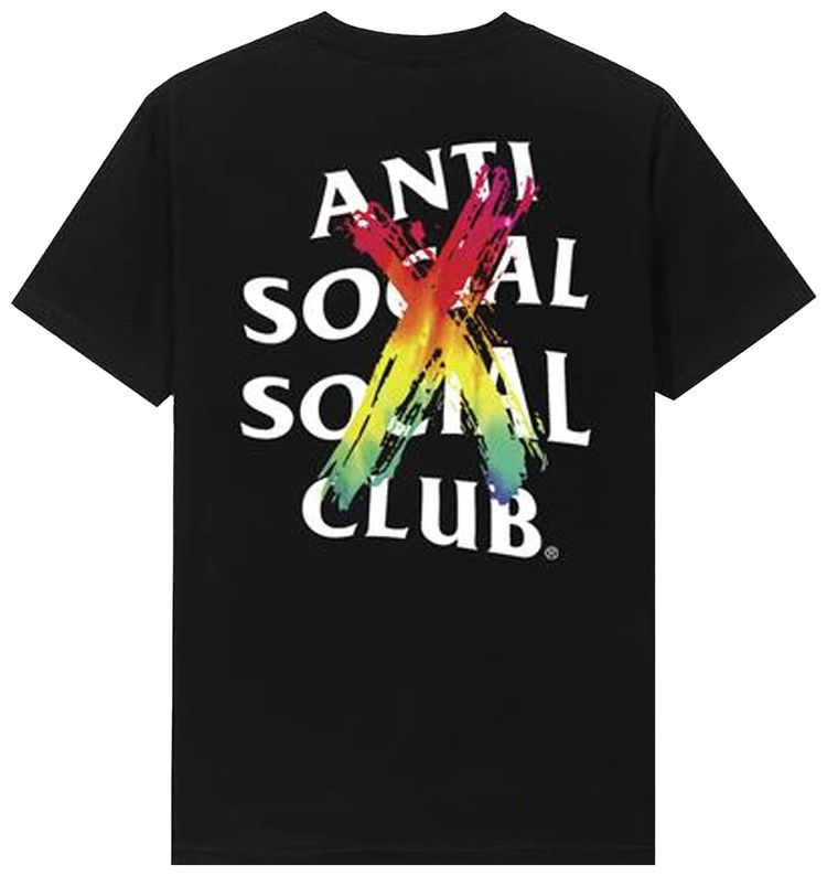 Anti Social Social Club Cancelled Rainbow Tee Black