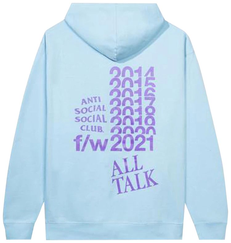 Anti Social Social Club All Talk On A Blog Hoodie Blue