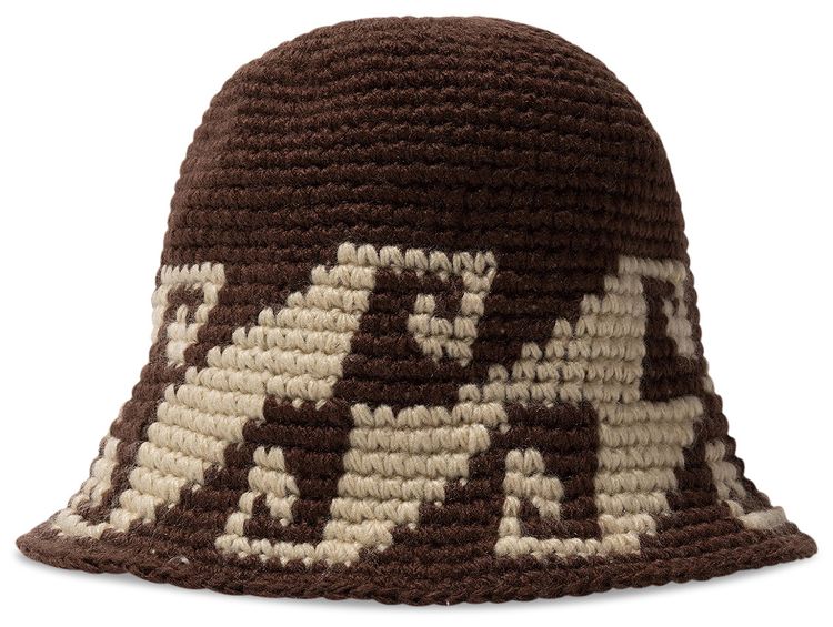 Stussy Waves Knit Bucket Hat Brown