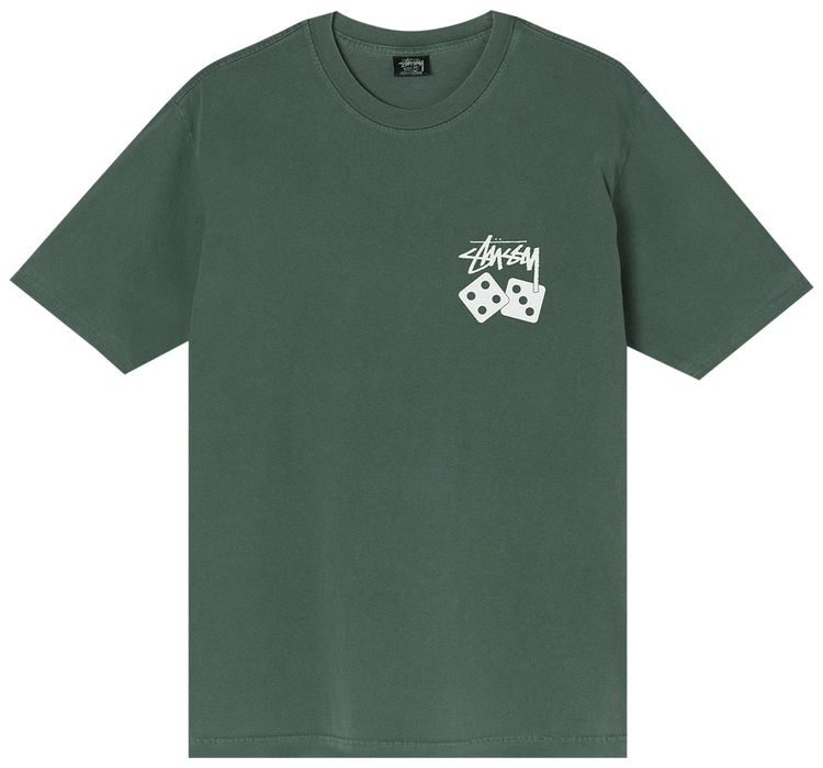 Stussy Dice Pigment Dyed Tee Shirt Green