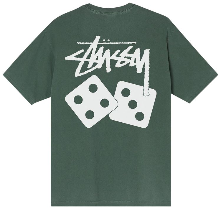 Stussy Dice Pigment Dyed Tee Shirt Green